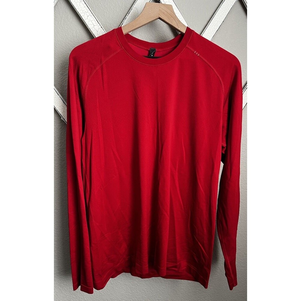 Lululemon Metal Vent Tech Men's L Long Sleeve Shirt Gym Train Athleisure - Red